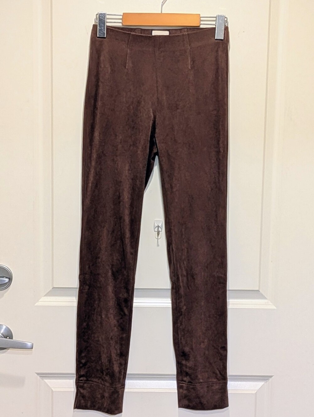 EUC Seductive Pants 32 Sabrina Brown Vegan Suede Stretch Leggings